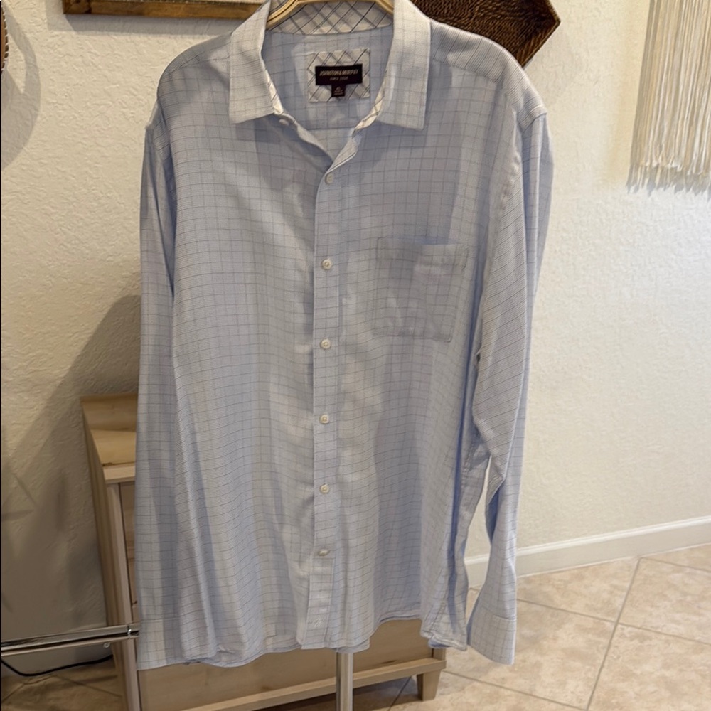 Johnston & Murphy Blue Casual Button Down Shirt